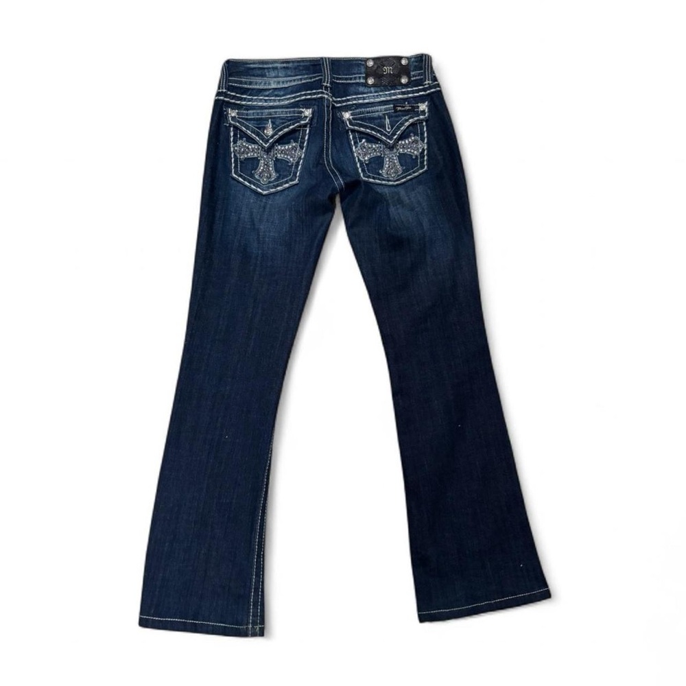 Miss Me Dark Blue Embellished Back Pocket Flare Jeans